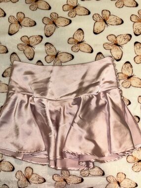 Satin Pink Mini Skirt